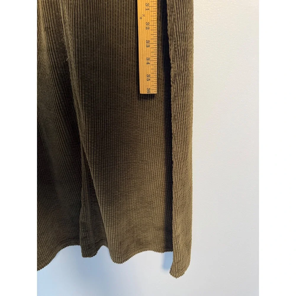 Cottagecore HSZ Studio Womens Small Jumper Dress Olive Brown Corduroy Sleeveless